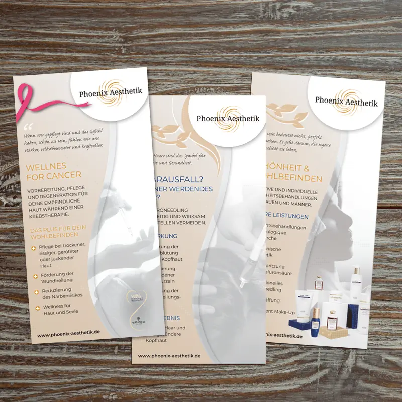 Referenzflyer Kosmetikstudio Ludwigsburg Flyer für ein privates Kosmetikinstitut in Ludwigsburg